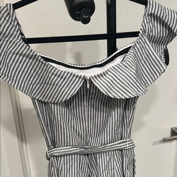 Striped Off-Shoulder Jumpsuit - Picture 4 of 9
